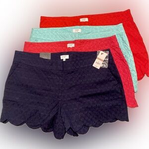 1-NWT + 4 EUC Crown & Ivy Textured Shorts. Lot of 4 pairs.